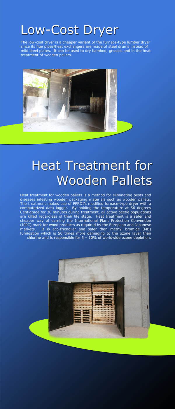 Low-cost Dryer and Heat Treatment for Wooden Pallets.