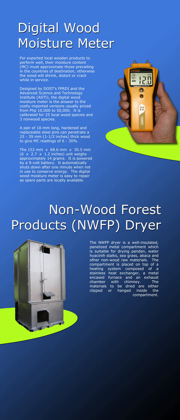 Digital Wood Moisture Meter and Non-wood Forest Products (NWFP) Dryer.