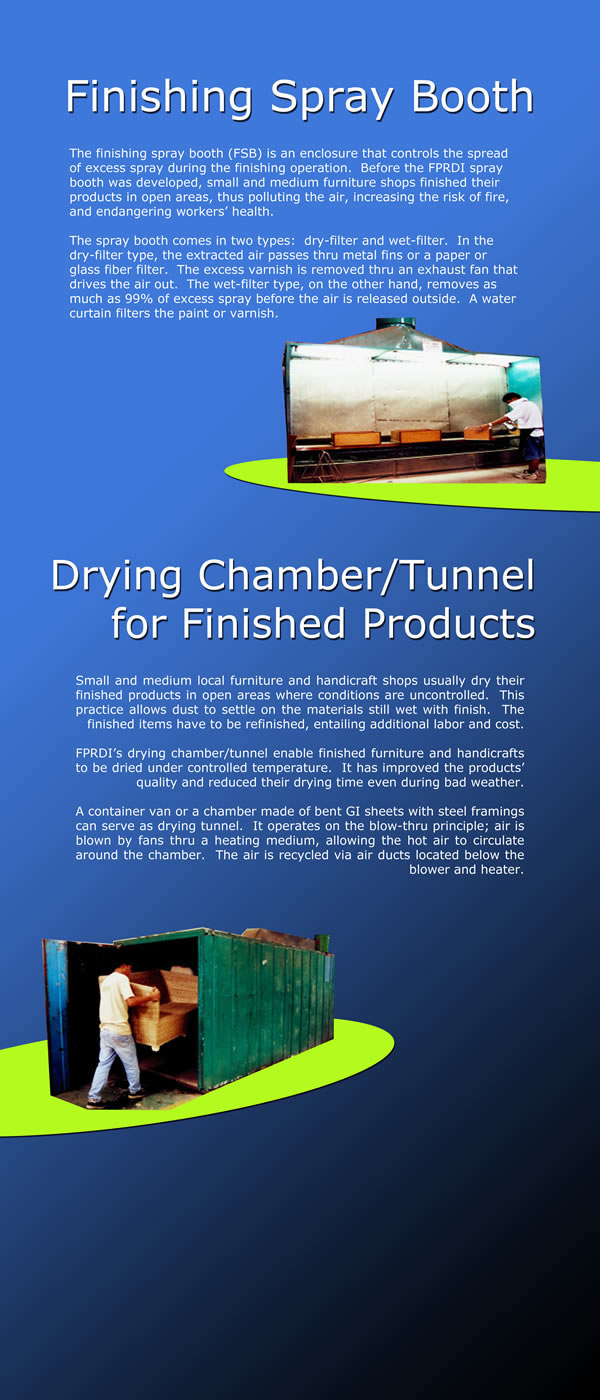 Finishing Spray Booth and Drying Chamber/Tunnel for Finished Products.